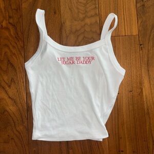 Bella Canvas White Tank Top with Pink Graphic size xs funky tee